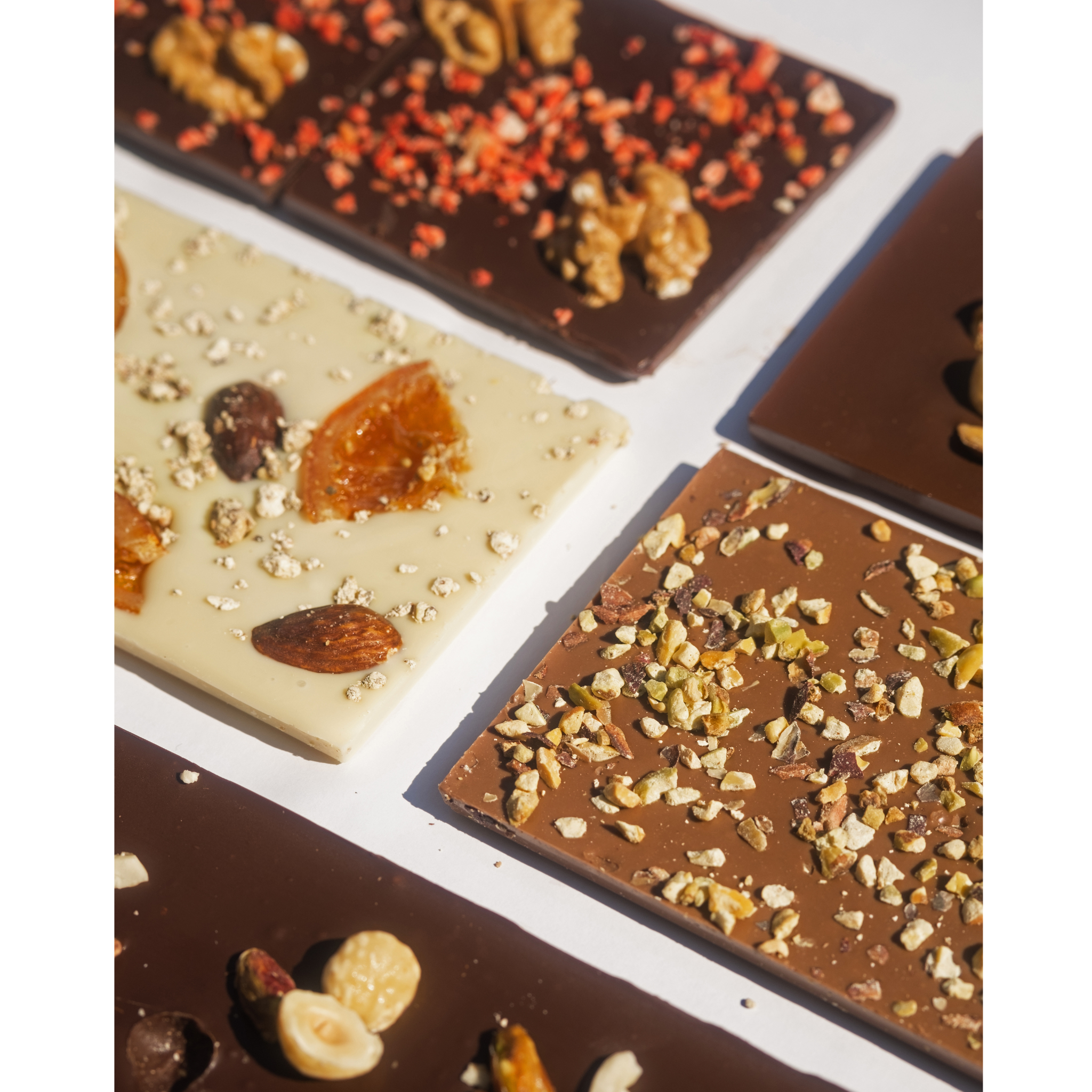 Chocolate bars with nuts