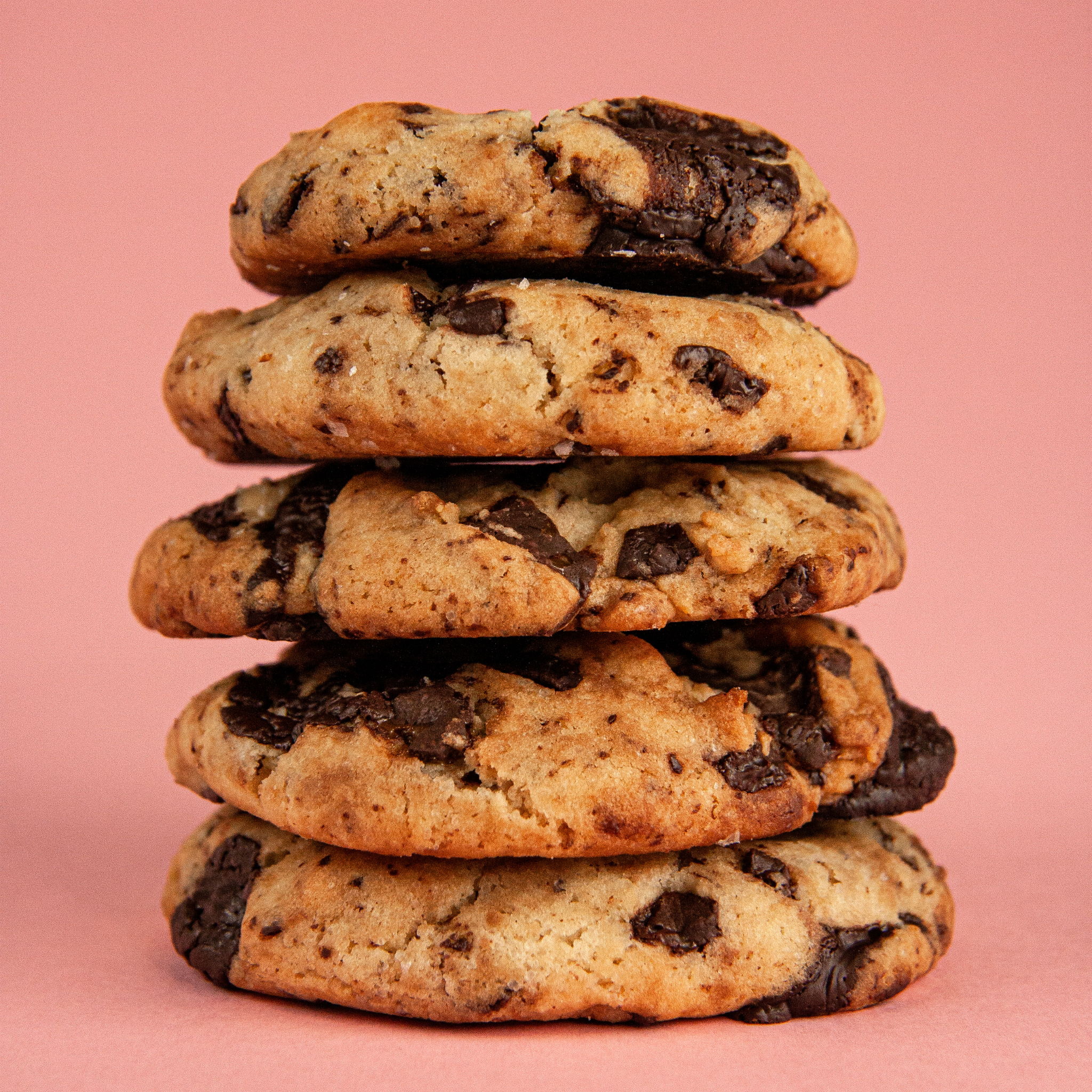 Stack of chocolate chip cookies